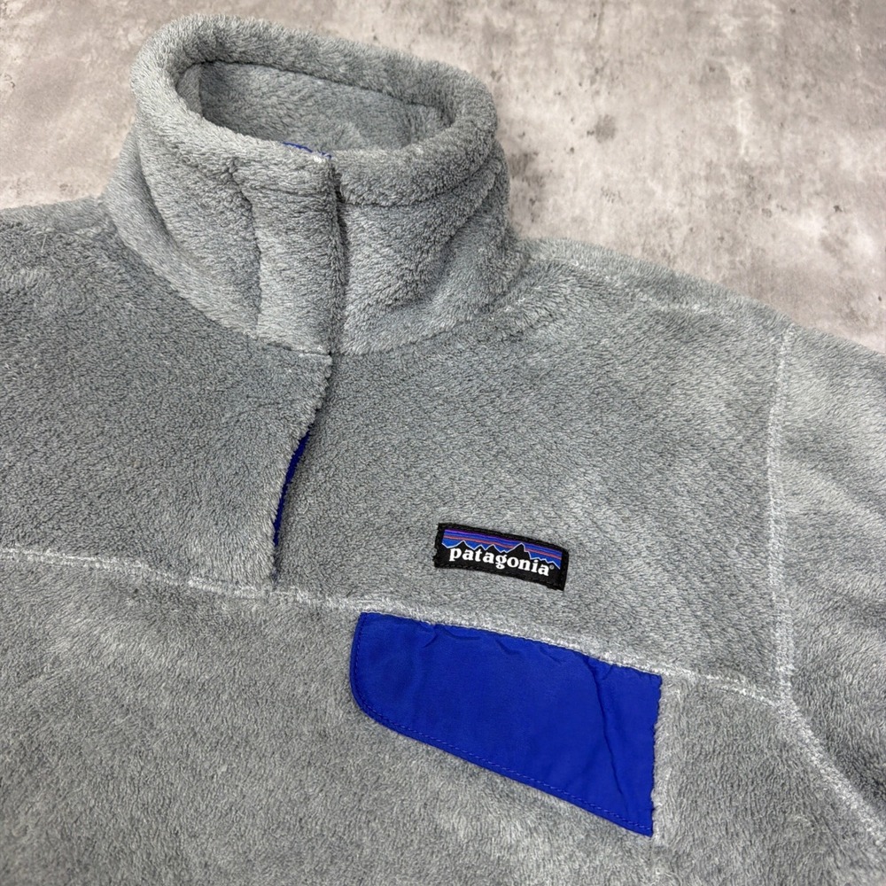 Patagonia Synchilla Snap-T Fleece Pullover Gray Blue Outdoor Jacket Woman's S - Picture 3 of 8